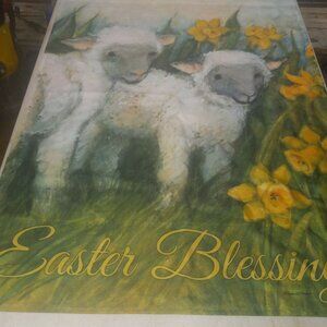 Easter Lamb Flowers Easter Blessing Garden Flag Magnet Works